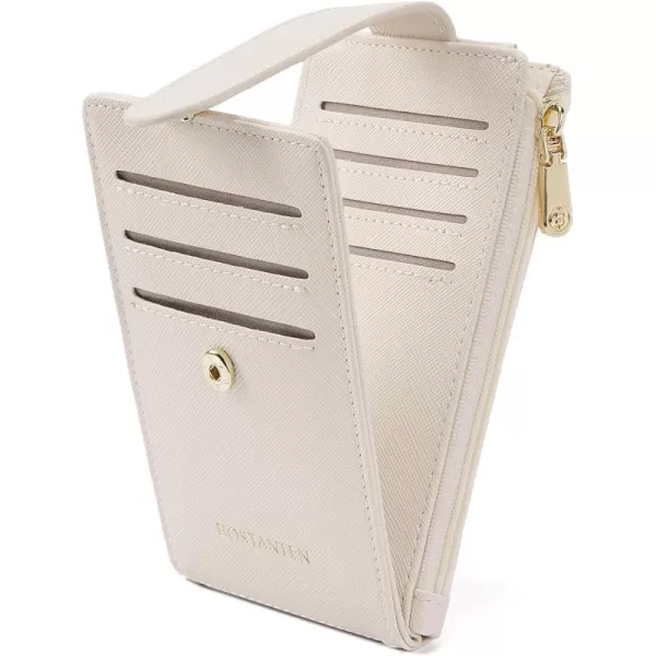 BOSTANTEN Slim Wallet Women RFID Blocking Card Holder Leather Bifold Wallet with Zipper Pocket Brown