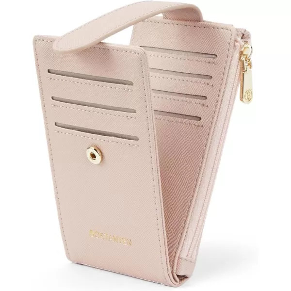 BOSTANTEN Slim Wallet Women RFID Blocking Card Holder Leather Bifold Wallet with Zipper Pocket Brown