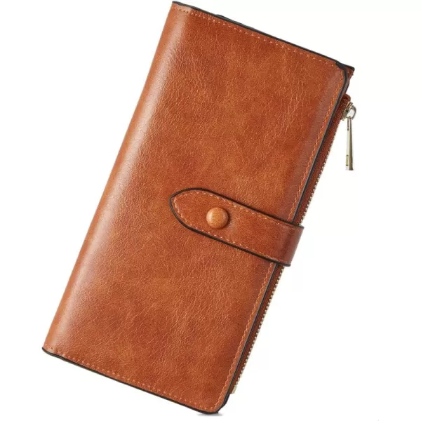 BOSTANTEN Womens Leather Wallets RFID Blocking Large Capacity Trifold Card Holder Ladies Phone Clutch