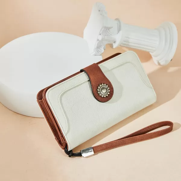 BOSTANTEN Womens Wallet Genuine Leather Large Capacity Wristlet Clutch Purse Credit Card Holder with RFID Blocking