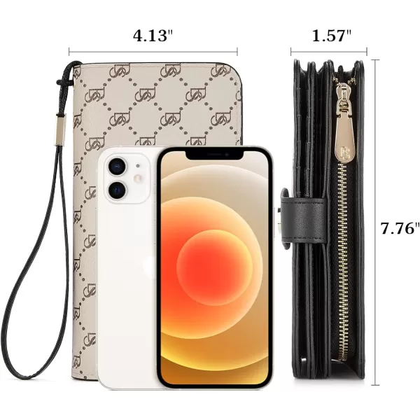 BOSTANTEN Womens Wallet Genuine Leather Large Capacity Wristlet Clutch Purse Credit Card Holder with RFID Blocking