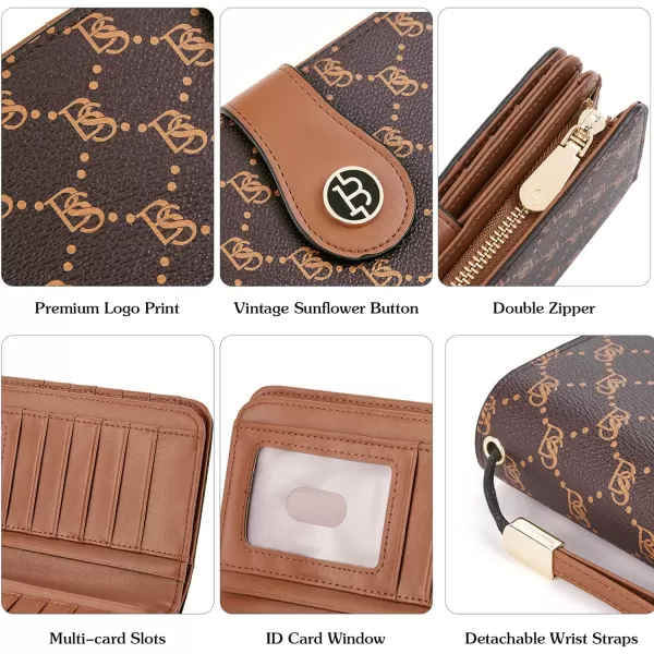 BOSTANTEN Womens Wallet Genuine Leather Large Capacity Wristlet Clutch Purse Credit Card Holder with RFID Blocking