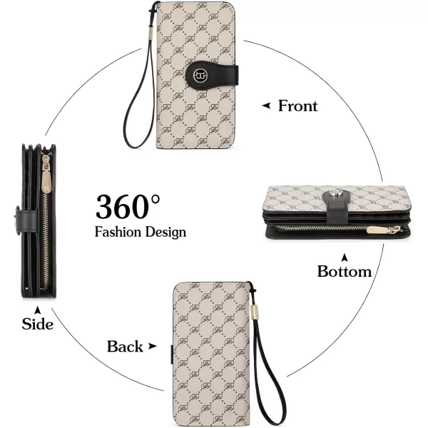BOSTANTEN Womens Wallet Genuine Leather Large Capacity Wristlet Clutch Purse Credit Card Holder with RFID Blocking