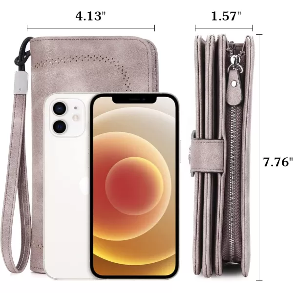 BOSTANTEN Womens Wallet Genuine Leather Large Capacity Wristlet Clutch Purse Credit Card Holder with RFID Blocking
