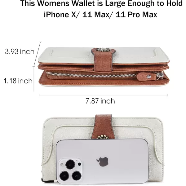 BOSTANTEN Womens Wallet Genuine Leather Large Capacity Wristlet Clutch Purse Credit Card Holder with RFID Blocking