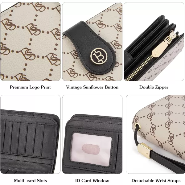 BOSTANTEN Womens Wallet Genuine Leather Large Capacity Wristlet Clutch Purse Credit Card Holder with RFID Blocking