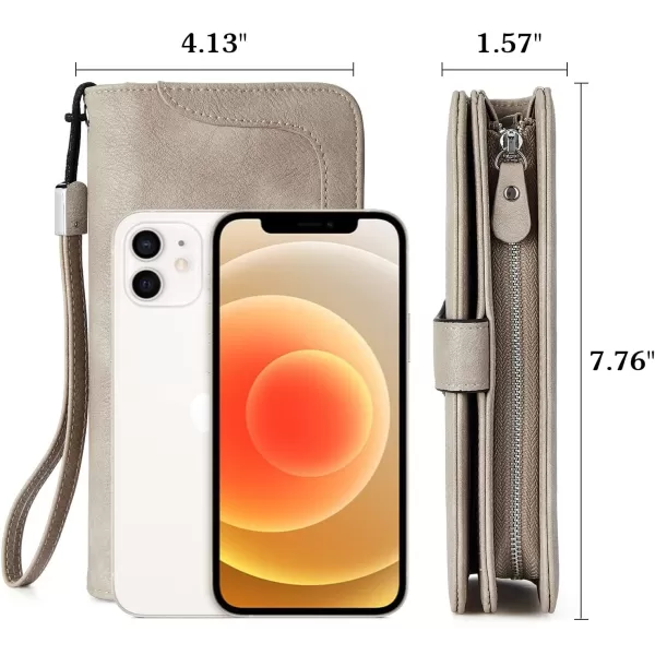 BOSTANTEN Womens Wallet Genuine Leather Large Capacity Wristlet Clutch Purse Credit Card Holder with RFID Blocking