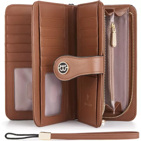 BOSTANTEN Womens Wallet Genuine Leather Large Capacity Wristlet Clutch Purse Credit Card Holder with RFID Blocking