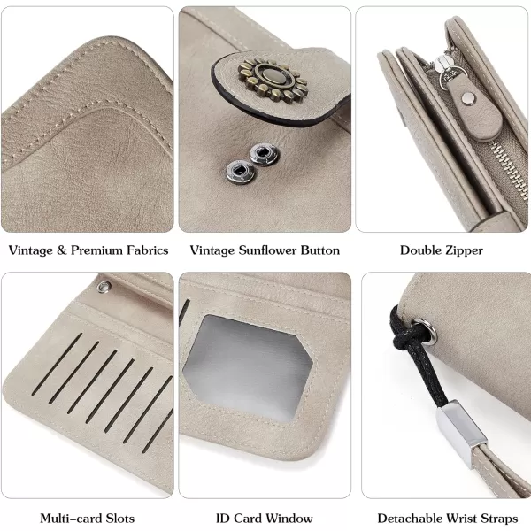 BOSTANTEN Womens Wallet Genuine Leather Large Capacity Wristlet Clutch Purse Credit Card Holder with RFID Blocking