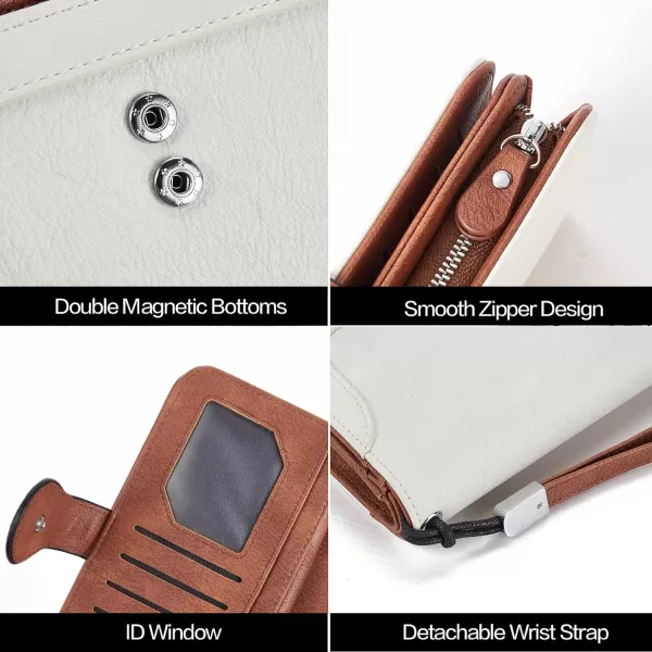 BOSTANTEN Womens Wallet Genuine Leather Large Capacity Wristlet Clutch Purse Credit Card Holder with RFID Blocking