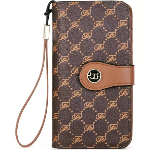 BOSTANTEN Womens Wallet Genuine Leather Large Capacity Wristlet Clutch Purse Credit Card Holder with RFID Blocking