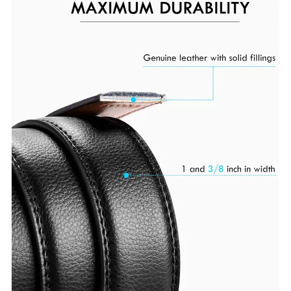 BOSTANTEN Mens Belt Leather Ratchet Belt For Men Dress and Casual with Adjustable Buckle, Trim to Fit