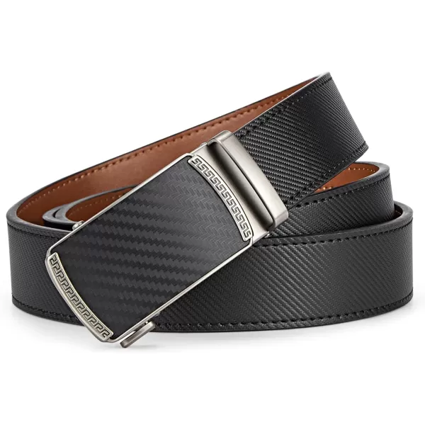BOSTANTEN Mens Belt Leather Ratchet Belt For Men Dress and Casual with Adjustable Buckle, Trim to Fit