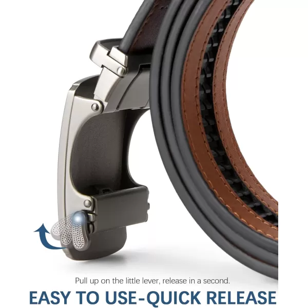 BOSTANTEN Mens Belt Leather Ratchet Belt For Men Dress and Casual with Adjustable Buckle, Trim to Fit