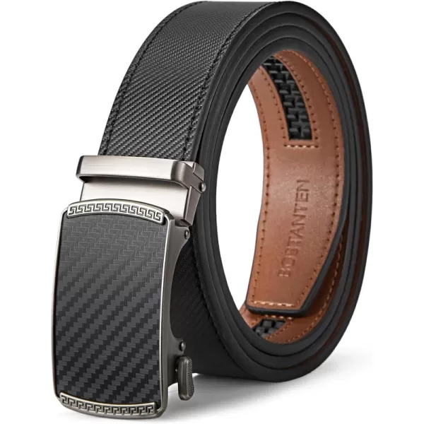 BOSTANTEN Mens Belt Leather Ratchet Belt For Men Dress and Casual with Adjustable Buckle, Trim to Fit