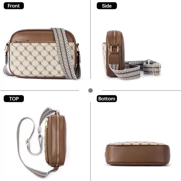 BOSTANTEN Quilted Crossbody Bags for Women Vegan Leather Purses Small Shoulder Handbags with Wide Strap