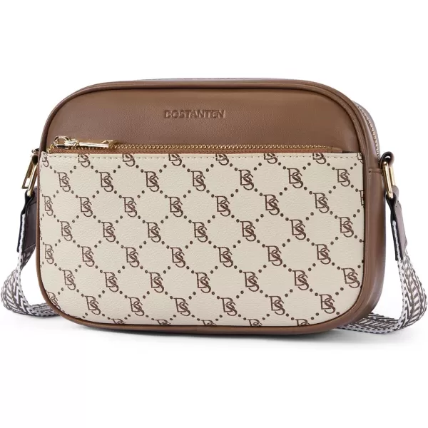 BOSTANTEN Quilted Crossbody Bags for Women Vegan Leather Purses Small Shoulder Handbags with Wide Strap
