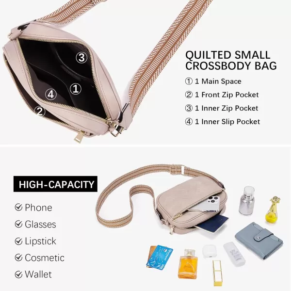 BOSTANTEN Quilted Crossbody Bags for Women Vegan Leather Purses Small Shoulder Handbags with Wide Strap