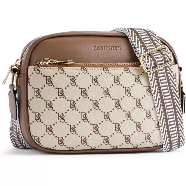 BOSTANTEN Quilted Crossbody Bags for Women Vegan Leather Purses Small Shoulder Handbags with Wide Strap