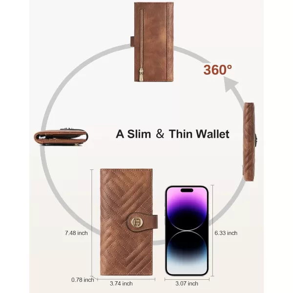 BOSTANTEN Slim Wallet Women Leather RFID Blocking Credit Card Holder Bifold Thin Wallet with Zipper Pocket Pink
