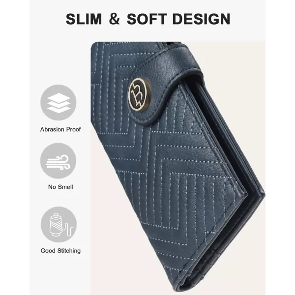 BOSTANTEN Slim Wallet Women Leather RFID Blocking Credit Card Holder Bifold Thin Wallet with Zipper Pocket Pink