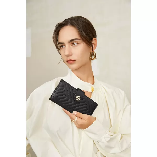 BOSTANTEN Slim Wallet Women Leather RFID Blocking Credit Card Holder Bifold Thin Wallet with Zipper Pocket Pink