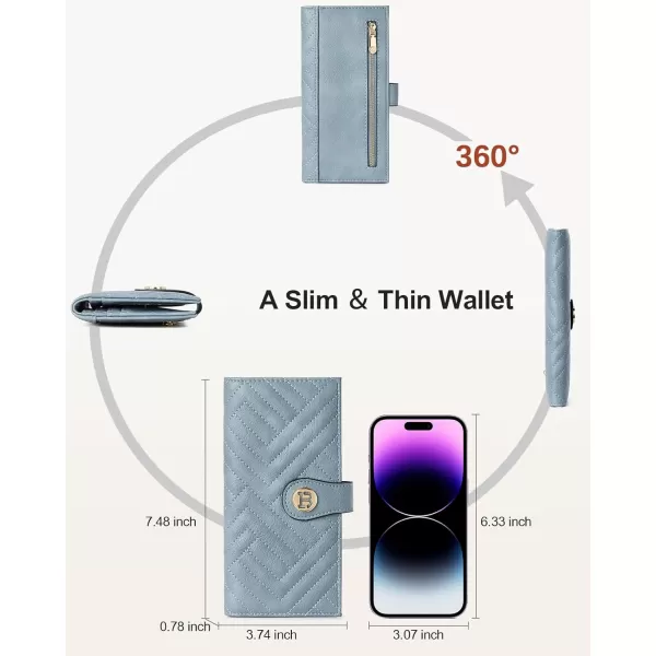BOSTANTEN Slim Wallet Women Leather RFID Blocking Credit Card Holder Bifold Thin Wallet with Zipper Pocket Pink