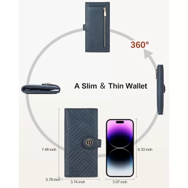 BOSTANTEN Slim Wallet Women Leather RFID Blocking Credit Card Holder Bifold Thin Wallet with Zipper Pocket Pink