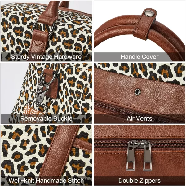 BOSTANTEN Weekender Bags for Women Canvas Carry On Bag Travel Duffle Large Tote Overnight Duffel with Shoe Compartment 3Pcs Set