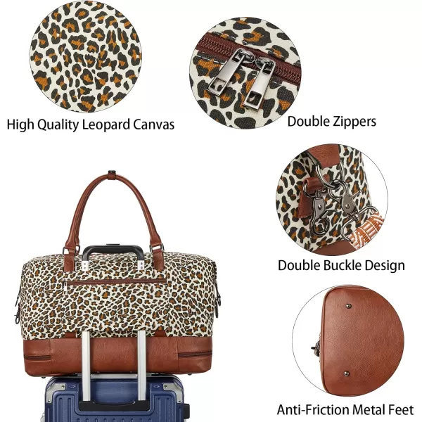 BOSTANTEN Weekender Bags for Women Canvas Carry On Bag Travel Duffle Large Tote Overnight Duffel with Shoe Compartment 3Pcs Set