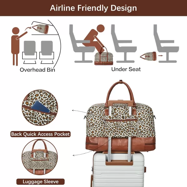 BOSTANTEN Weekender Bags for Women Canvas Carry On Bag Travel Duffle Large Tote Overnight Duffel with Shoe Compartment 3Pcs Set