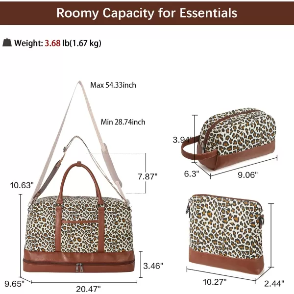 BOSTANTEN Weekender Bags for Women Canvas Carry On Bag Travel Duffle Large Tote Overnight Duffel with Shoe Compartment 3Pcs Set