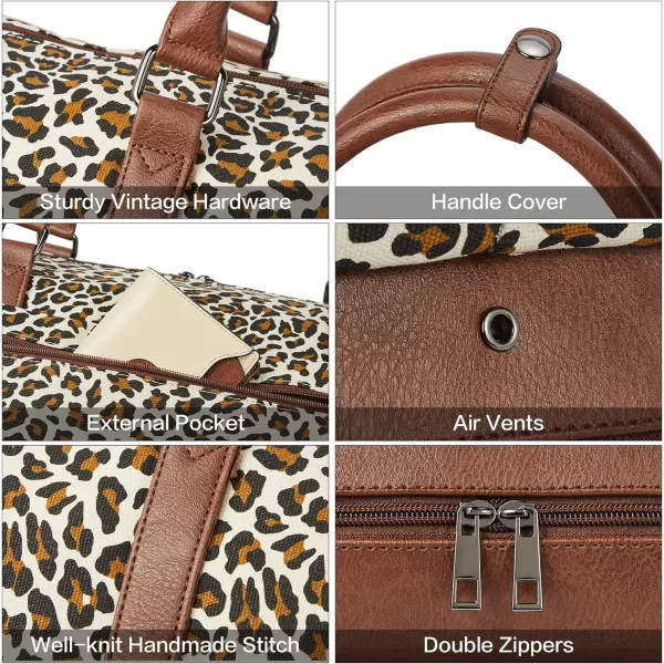 BOSTANTEN Weekender Bags for Women Canvas Carry On Bag Travel Duffle Large Tote Overnight Duffel with Shoe Compartment 3Pcs Set