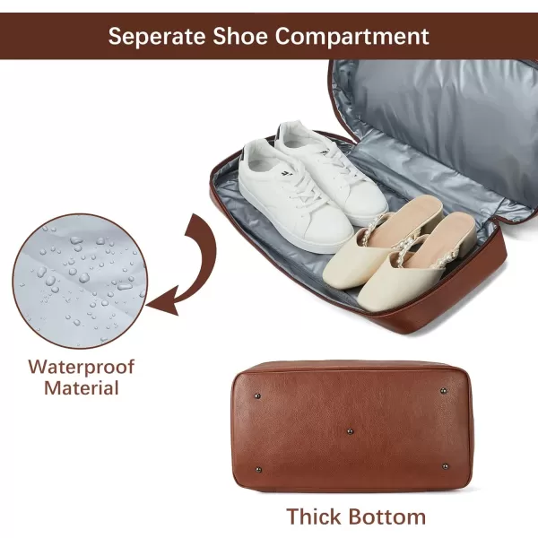 BOSTANTEN Weekender Bags for Women Canvas Carry On Bag Travel Duffle Large Tote Overnight Duffel with Shoe Compartment 3Pcs Set