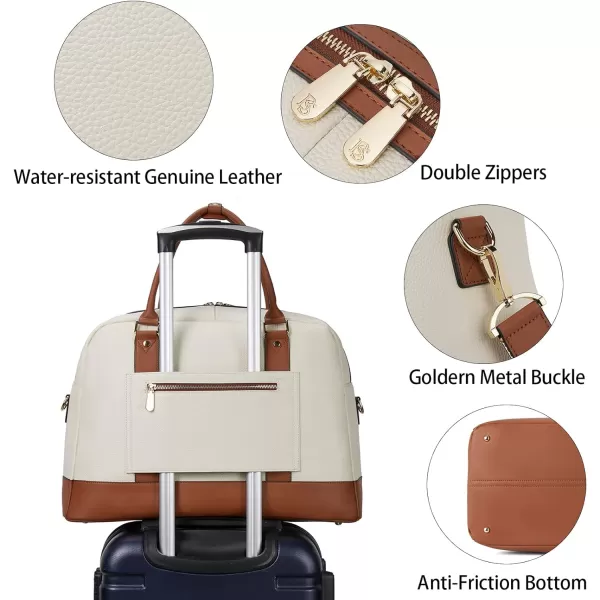 BOSTANTEN Weekender Bags for Women Leather Travel Duffle Bag Carry On Large Tote Duffel with Shoe Compartment and Trolley Sleeve