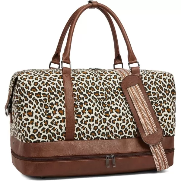BOSTANTEN Weekender Bags for Women Canvas Carry On Bag Travel Duffle Large Tote Overnight Duffel with Shoe Compartment 3Pcs Set