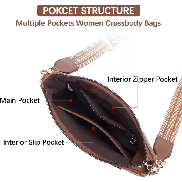 imageBOSTANTEN Crossbody Bags for Women Trendy Vegan Leather Hobo Handbags Fashion Shoulder Purse with Adjustable Guitar StrapA01retro Brown