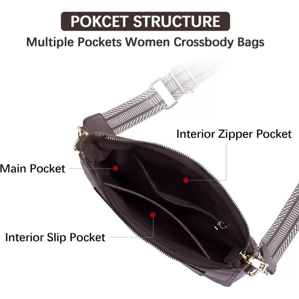 imageBOSTANTEN Crossbody Bags for Women Trendy Vegan Leather Hobo Handbags Fashion Shoulder Purse with Adjustable Guitar StrapA04retro Coffee