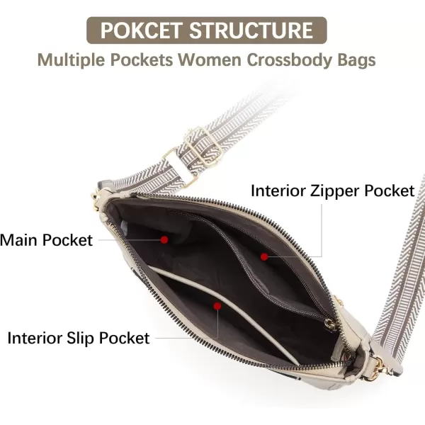 imageBOSTANTEN Crossbody Bags for Women Trendy Vegan Leather Hobo Handbags Fashion Shoulder Purse with Adjustable Guitar StrapA06grey