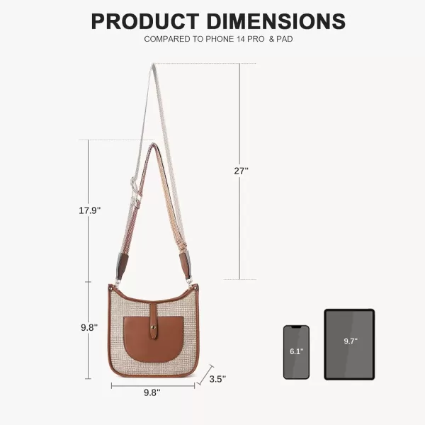 imageBOSTANTEN Crossbody Bags for Women Trendy Vegan Leather Hobo Handbags Fashion Shoulder Purse with Adjustable Guitar StrapB04brown