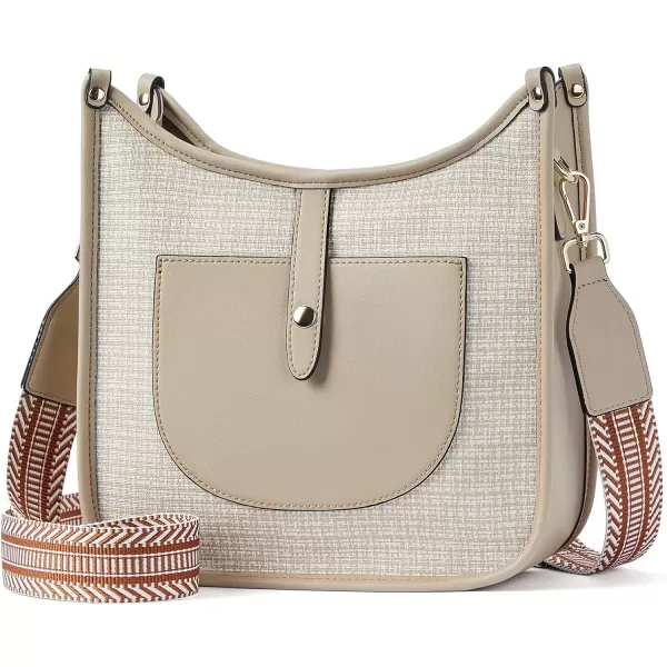 imageBOSTANTEN Crossbody Bags for Women Trendy Vegan Leather Hobo Handbags Fashion Shoulder Purse with Adjustable Guitar StrapB05khaki