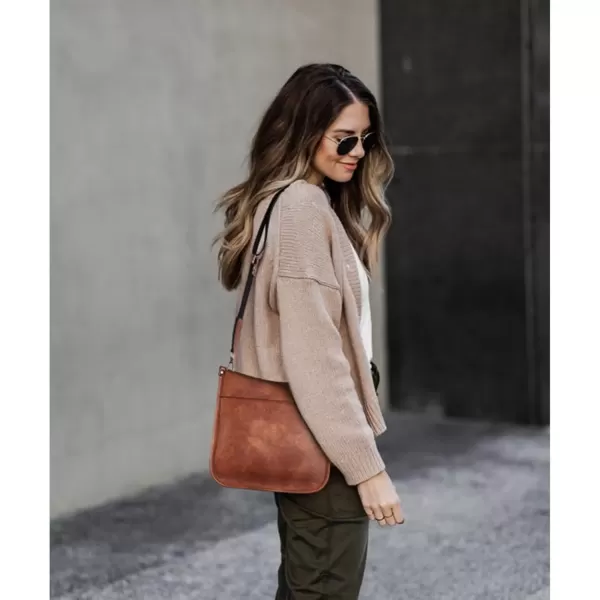 imageBOSTANTEN Crossbody Bags for Women Trendy Vegan Leather Hobo Handbags Fashion Shoulder Purse with Adjustable Guitar StrapD03brown