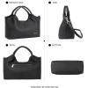 imageBOSTANTEN Genuine Leather Purses for Women Designer Handbags Crossbody Shoulder Bags Top Handle Satchel with Adjustable StrapBlack