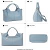imageBOSTANTEN Genuine Leather Purses for Women Designer Handbags Crossbody Shoulder Bags Top Handle Satchel with Adjustable StrapBlue