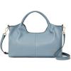 imageBOSTANTEN Genuine Leather Purses for Women Designer Handbags Crossbody Shoulder Bags Top Handle Satchel with Adjustable StrapBlue