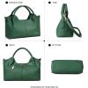 imageBOSTANTEN Genuine Leather Purses for Women Designer Handbags Crossbody Shoulder Bags Top Handle Satchel with Adjustable StrapDark Green