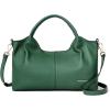 imageBOSTANTEN Genuine Leather Purses for Women Designer Handbags Crossbody Shoulder Bags Top Handle Satchel with Adjustable StrapDark Green