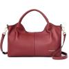 imageBOSTANTEN Genuine Leather Purses for Women Designer Handbags Crossbody Shoulder Bags Top Handle Satchel with Adjustable StrapRed