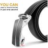 imageBOSTANTEN Mens Belt Leather Ratchet Belt For Men Dress and Casual with Adjustable Buckle Trim to Fit006black