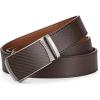 imageBOSTANTEN Mens Belt Leather Ratchet Belt For Men Dress and Casual with Adjustable Buckle Trim to FitWoven Pattern  Brown